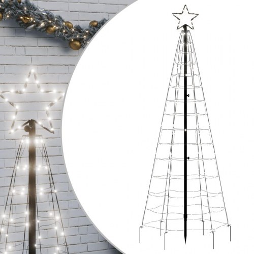 LED-juletræ med spyd 220 LED'er 180 cm koldt hvidt lys