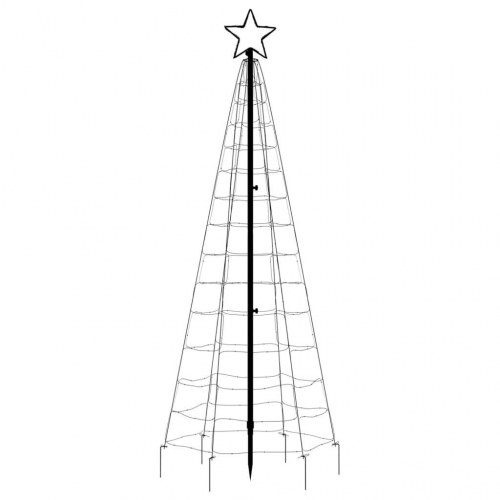 LED-juletræ med spyd 220 LED'er 180 cm koldt hvidt lys