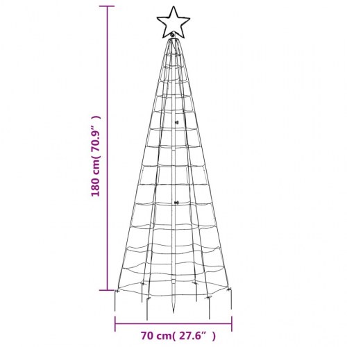 LED-juletræ med spyd 220 LED'er 180 cm koldt hvidt lys