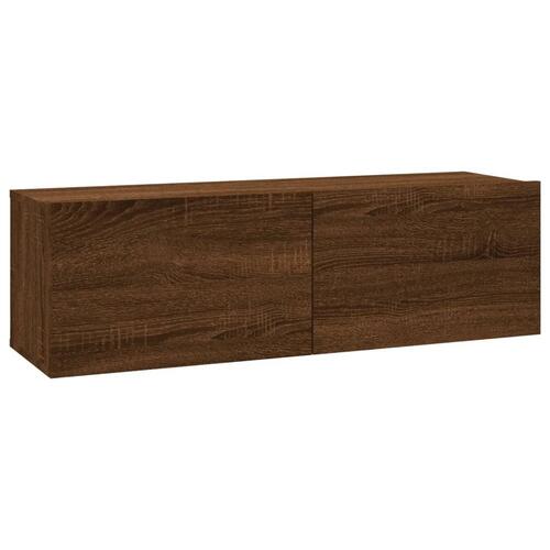 Væghængt tv-bord 100x30x30 cm konstrueret træ brun egetræsfarve