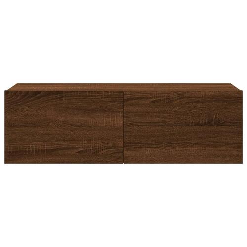 Væghængt tv-bord 100x30x30 cm konstrueret træ brun egetræsfarve