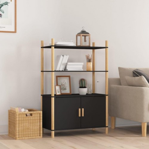 Højskab/skænk 80×40×121 cm i konstrueret træ - sort