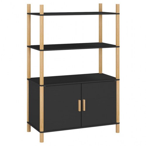 Højskab/skænk 80×40×121 cm i konstrueret træ - sort