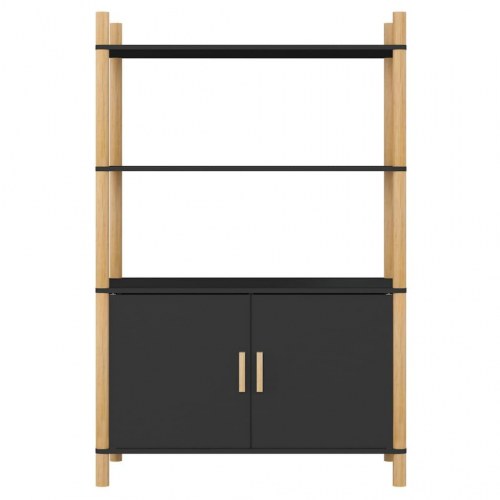 Højskab/skænk 80×40×121 cm i konstrueret træ - sort
