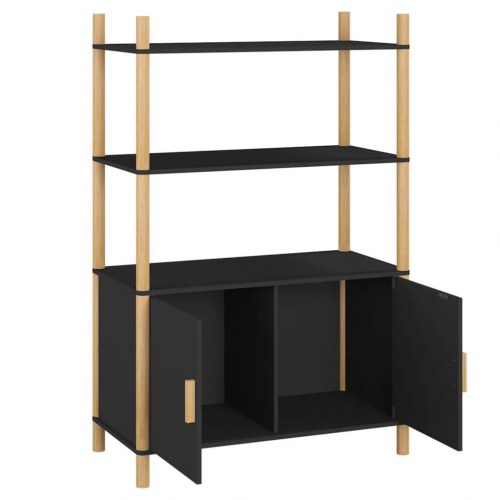 Højskab/skænk 80×40×121 cm i konstrueret træ - sort