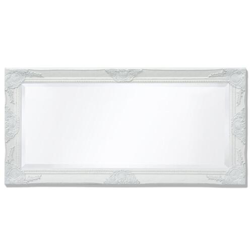 Vægspejl 100x50 cm barokstil hvid