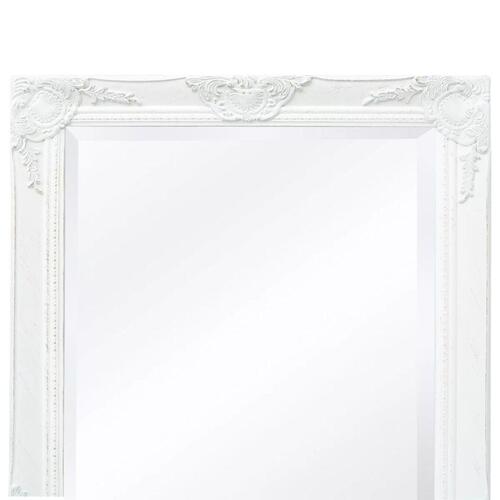 Vægspejl 100x50 cm barokstil hvid