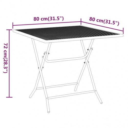 Havebord 80x80x72 cm strækmetalnet antracitgrå