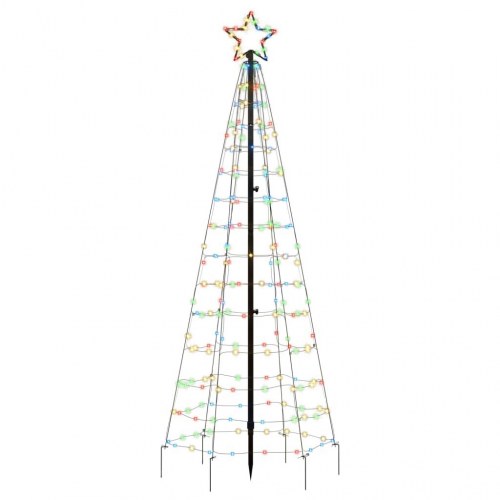 LED-juletræ med spyd 220 LED'er 180 cm farverigt lys