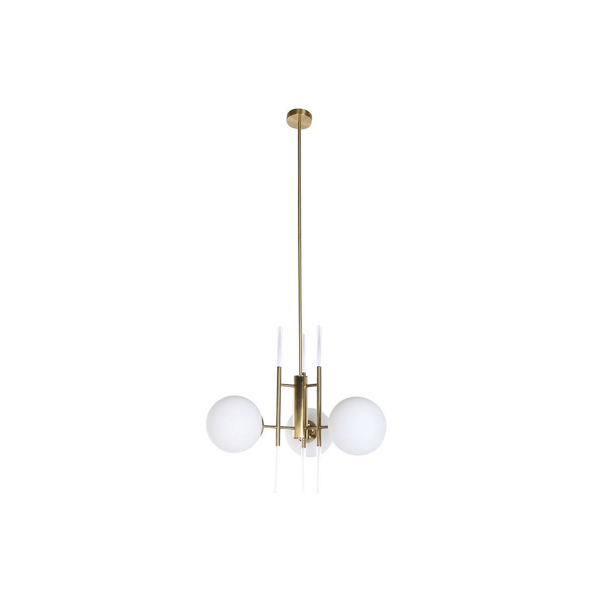 Loftslampe 64 X 64 X 64 Cm Krystal Gylden Metal Hvid 50 W