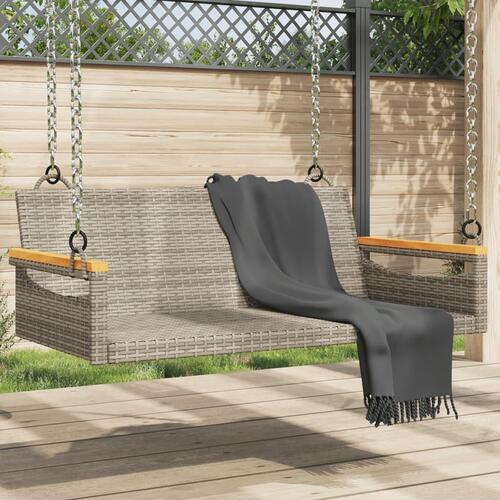 Gyngebænk 109x62x40 cm polyrattan grå