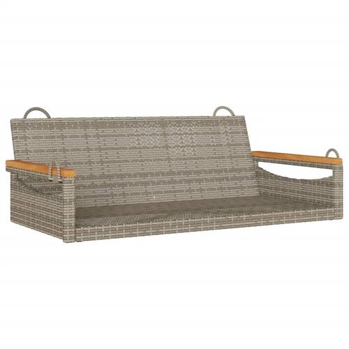 Gyngebænk 109x62x40 cm polyrattan grå