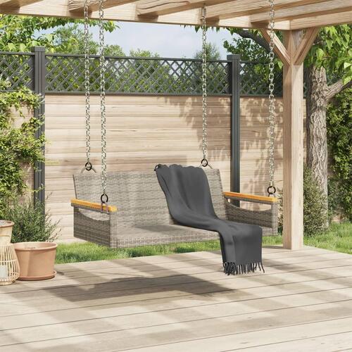 Gyngebænk 109x62x40 cm polyrattan grå