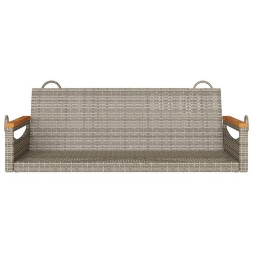 Gyngebænk 109x62x40 cm polyrattan grå