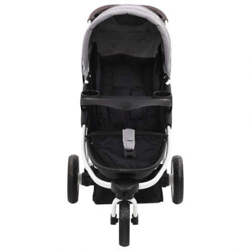 Klapvogn med 3 hjul grå og sort