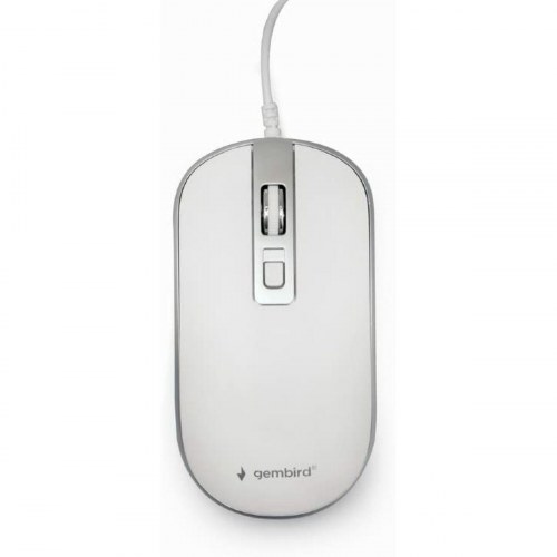 Computermus med kabel - GEMBIRD, optisk, 1200 DPI, hvid