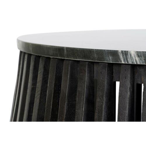 Sofabord Sort Marmor 90 x 90 x 45 cm Mangotræ