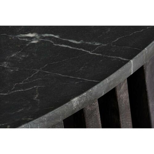 Sofabord Sort Marmor 90 x 90 x 45 cm Mangotræ