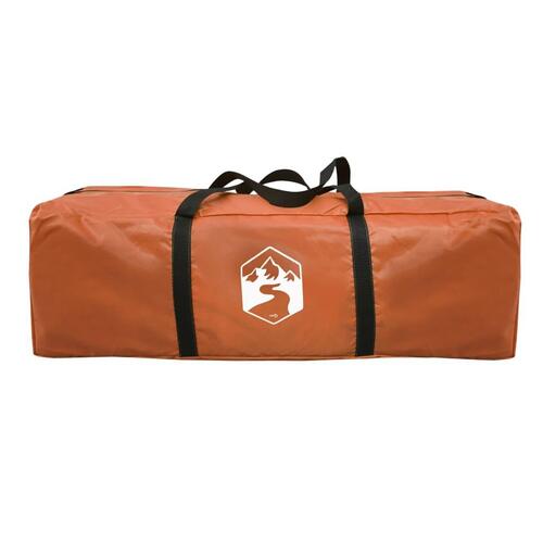 4-personers campingtelt vandafvisende grå og orange