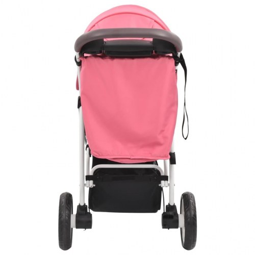 Klapvogn med 3 hjul pink og sort