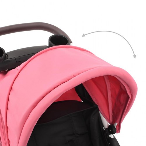 Klapvogn med 3 hjul pink og sort