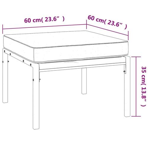 Haveskamler 2 stk. med sandfarvede hynder 60x60x35 cm stål