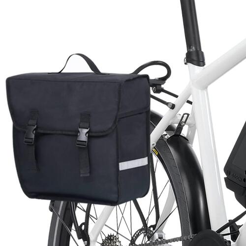 Enkelt cykeltaske til bagagebærer vandtæt 21 l sort