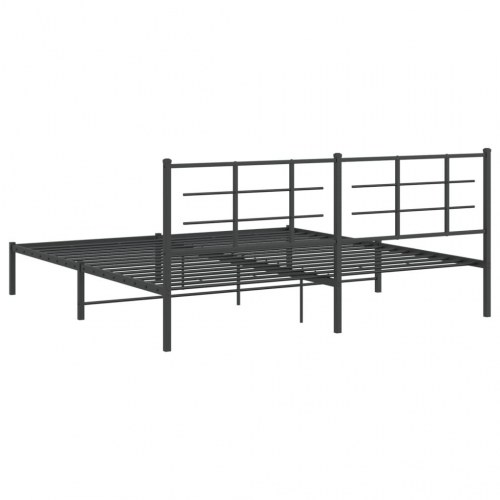Sengeramme med sengegavl 193 x 203 cm - sort