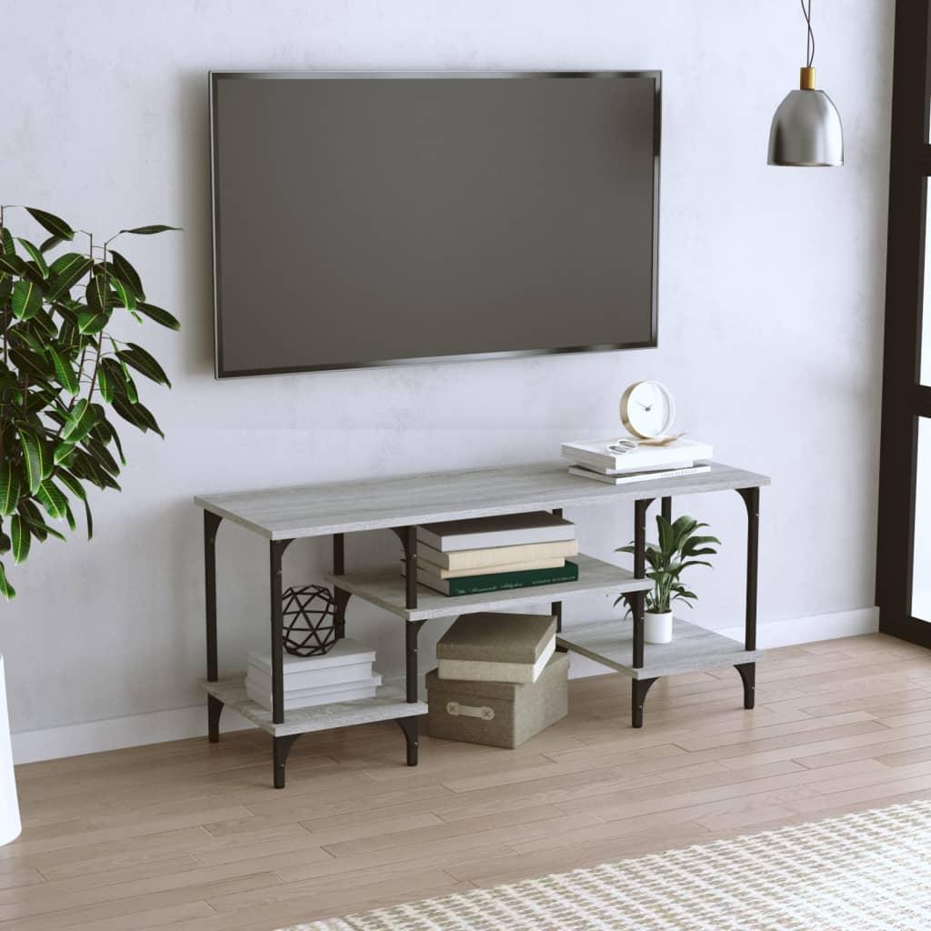 Tv-Bord 102X35X45,5 Cm Konstrueret Træ Etræsfarve - Grå sonoma-eg