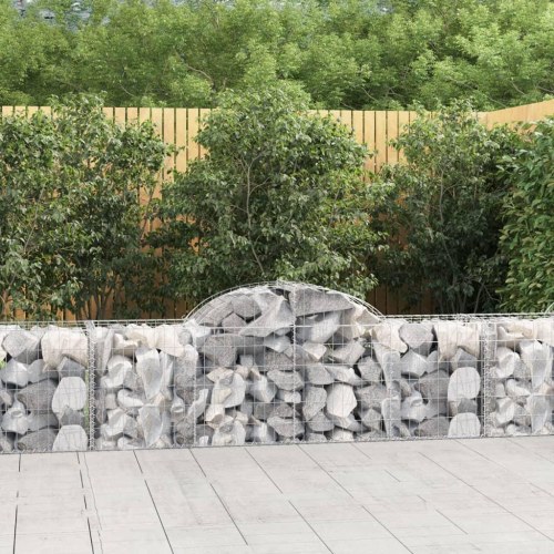 Buede gabionkurve - 4 stk. 200×50×60/80 cm i galvaniseret jern