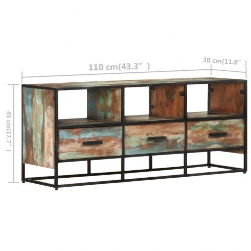 Tv-skab 110x30x45 cm massivt genbrugstræ