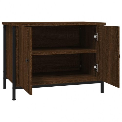 Tv-bord med låger 60x35x45 cm konstrueret træ brun egetræsfarve