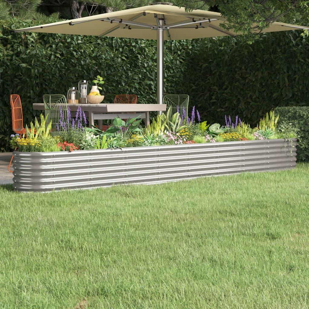 Plantekasse 332x40x36 cm galvaniseret stål sølvfarvet