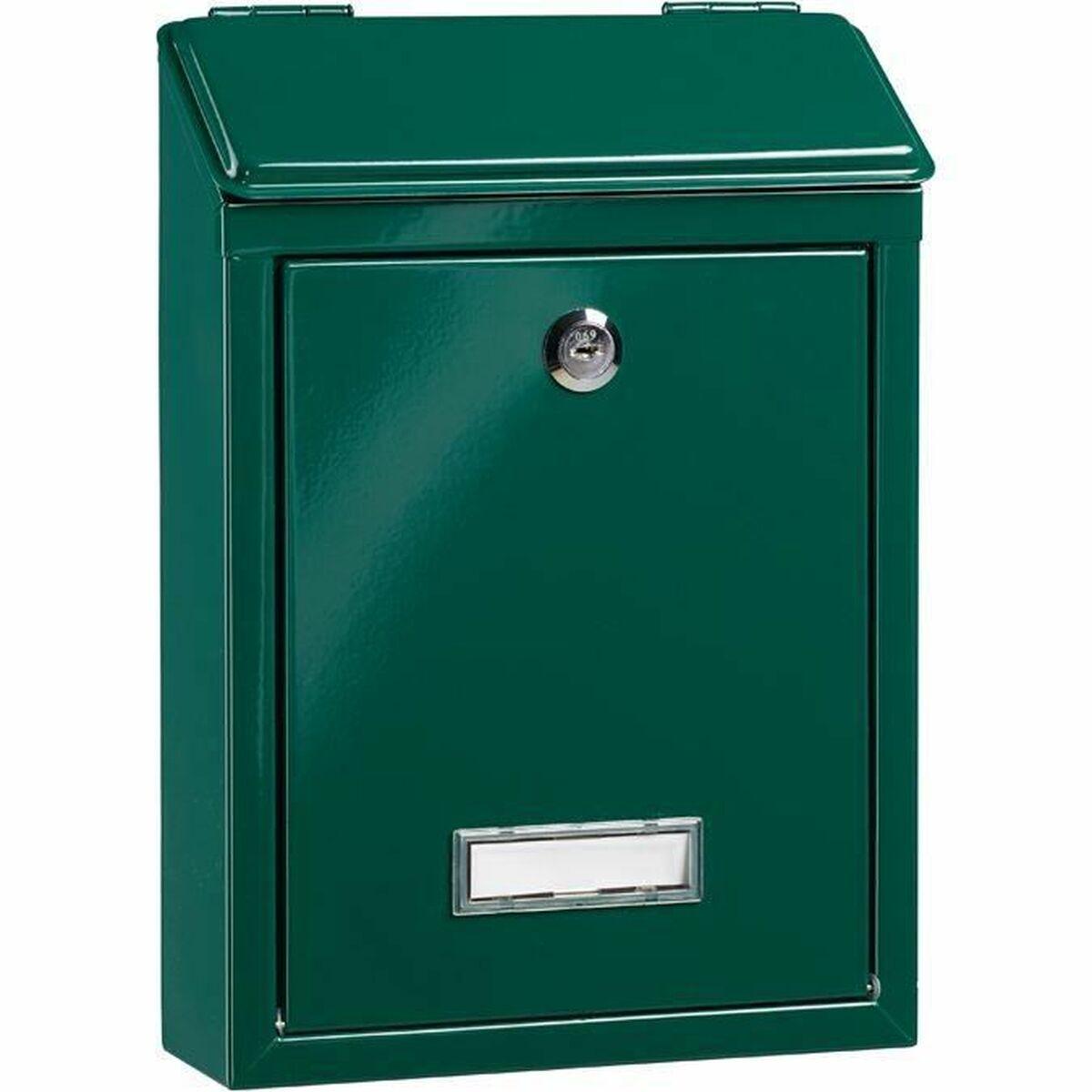 Postkasse vægmonteret - grå, galvaniseret stål, 21 × 6 × 30 cm