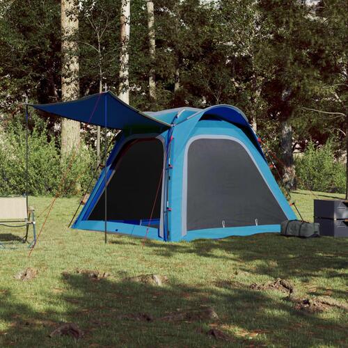 4-personers campingtelt vandafvisende quick-release blå