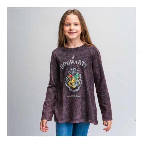 Harry Potter langærmet T-shirt til børn, grå/mørkegrå - 8 år