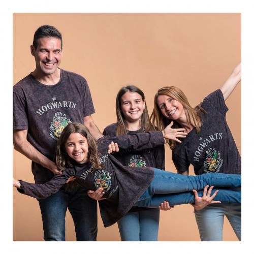 Harry Potter langærmet T-shirt til børn, grå/mørkegrå - 8 år