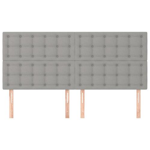 Sengegavle 4 stk. 80x5x78/88 cm stof lysegrå