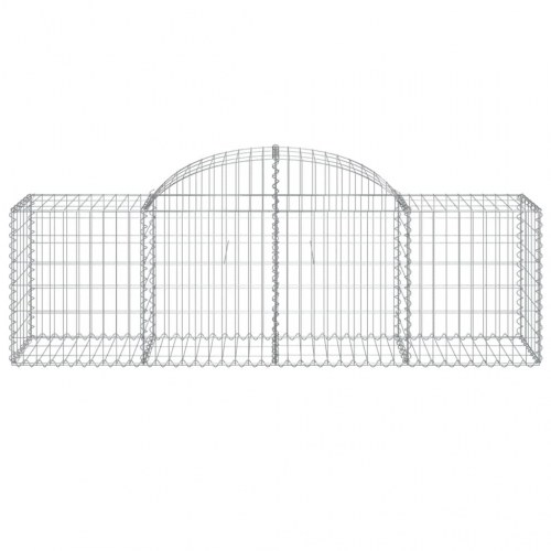 Buede gabionkurve - 6 stk. 200×50×60/80 cm i galvaniseret jern