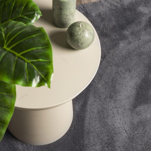 Gulvtæppe HUARTE 160x160 cm kort luv og vaskbart antracitgrå