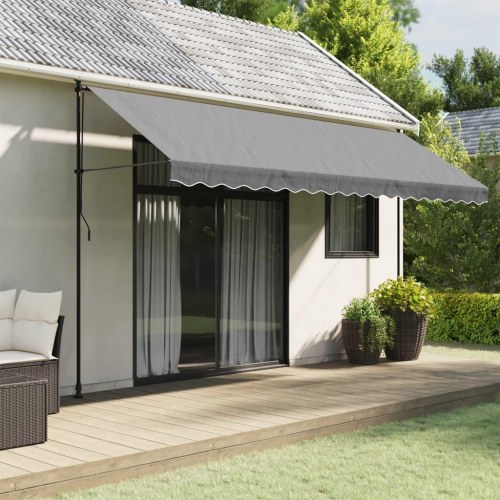 Volant til markisedug 4,5 m stribet antracitgrå