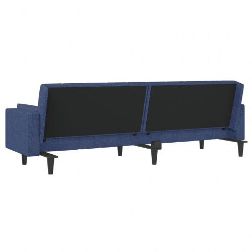 2-personers sovesofa med 2 puder - stof, blå