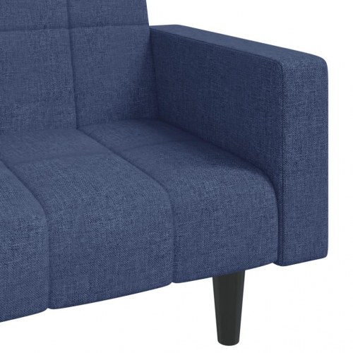 2-personers sovesofa med 2 puder - stof, blå