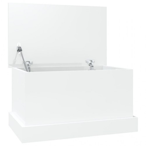 Opbevaringskasse 50x30x28 cm konstrueret træ hvid højglans