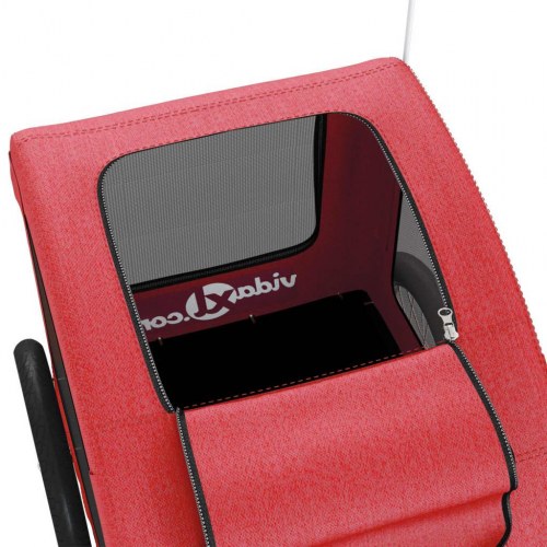 Cykeltrailer til kæledyr oxfordstof og jern rød