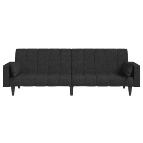 2-personers sovesofa med 2 puder - stof, sort