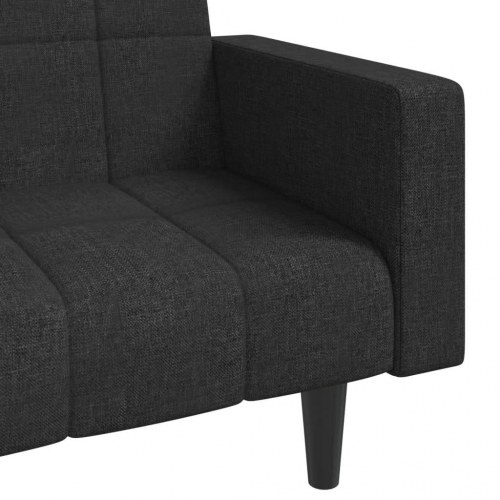 2-personers sovesofa med 2 puder - stof, sort