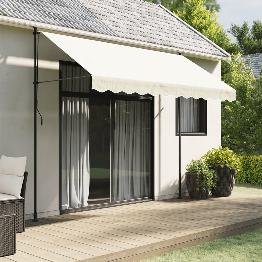 Volant til markisedug 3 m stribet cremefarvet