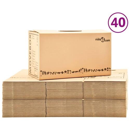Flyttekasser 40 stk. XXL 60x33x34 cm pap