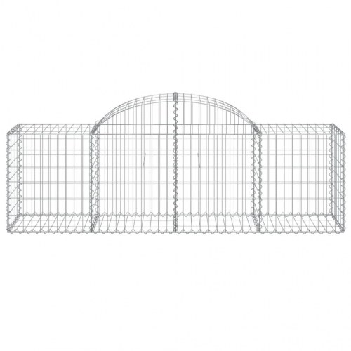 Buede gabionkurve - 5 stk. 200 × 50 × 60/80 cm i galvaniseret jern